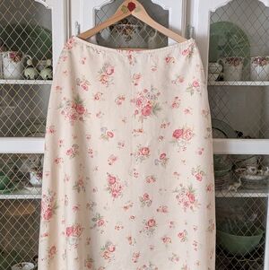 Vintage Ralph Lauren Cottagecore Floral Linen Maxi Skirt